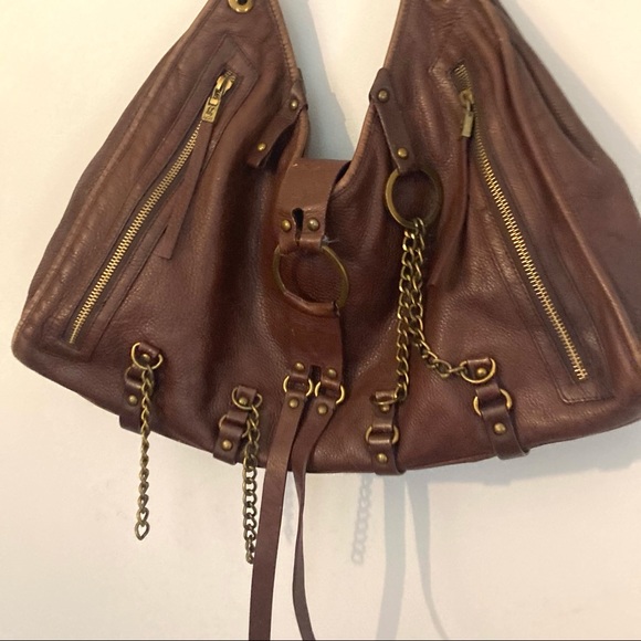 Cole Haan G Series LG Leather Hobo Bag with Chain Details FINAL SALE - Picture 4 of 8